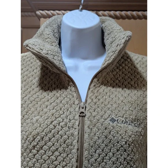 Columbia Women's Sherpa Full Zip Ivory Jacket Sz S - Picture 2 of 8